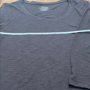 Chico's Cotton Slub 3/4 Sleeve Crossover Tee Cocoa Bean (Brown) Sz 1 (Medium)